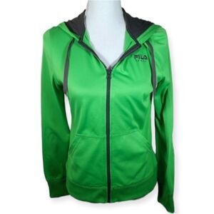 FILA GREEN ZIP FRONT ATHLETIC HOODIE SZ.XS EUC